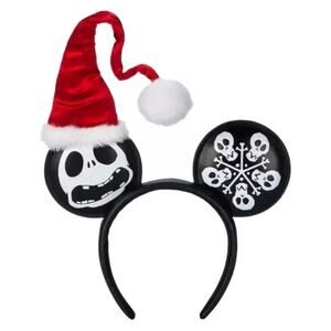 BNWT Disney Parks Nightmare Before Christmas Jack with Santa Hat Ears Headband